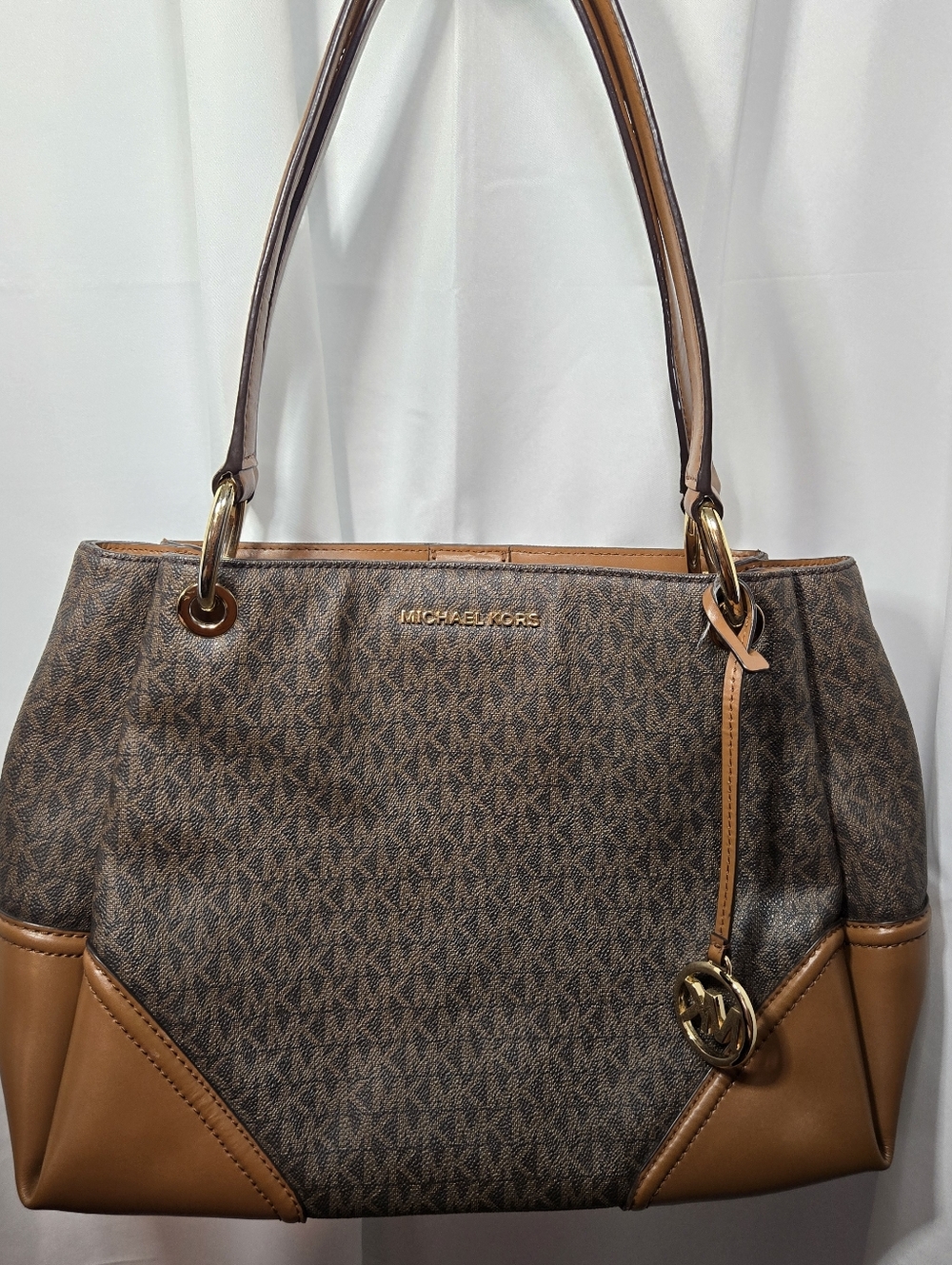 Michael Kors Brown & Tan Logo Shoulder Bag